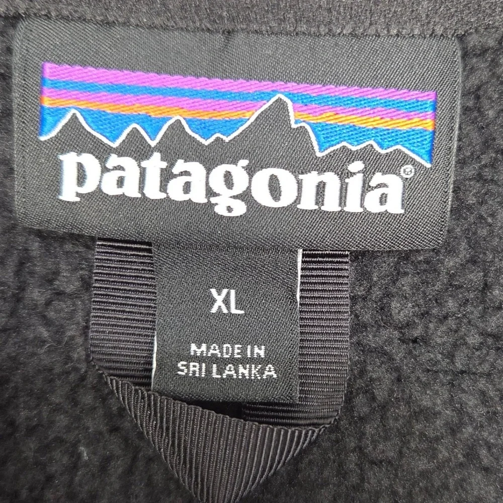 Patagonia Better Sweater Fleece Vest Men XL Black Full Zip Pockets Company Logo